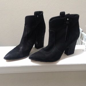 Sam Edelman black suede pull on boots